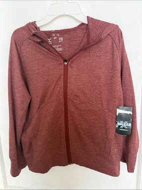 Xersion Kids Full-Zip Hoodie Jacket - Burgundy